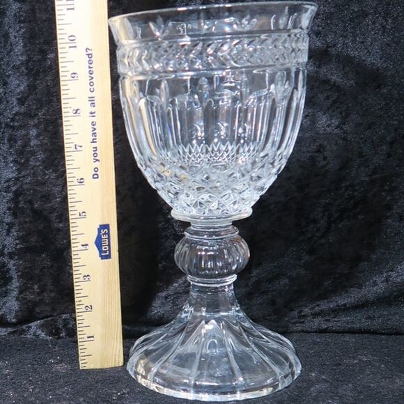 Crystal Candy Dish Pedestal heavy clear cut good condition NO lid ASTORIA - Picture 5 of 7